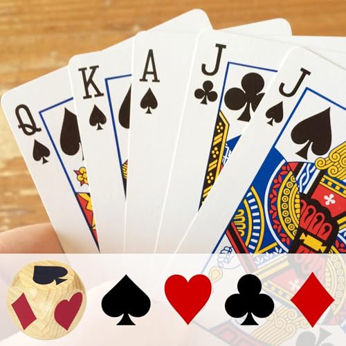 Wooden Euchre Trump Marker Dice – Large 1.57-Inch Set of 4 with Velvet Pouch
