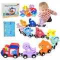 Wooden Magnetic Dinosaur Train Set for Toddlers 1-3 – Educational Toy with Numbers, Colors, and Storage Bag