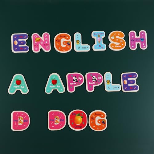 Wooden Magnetic Letters and Numbers Set - 72 Pieces ABC Magnets for Kids, Spelling Learning Toy by Toys of Wood Oxford