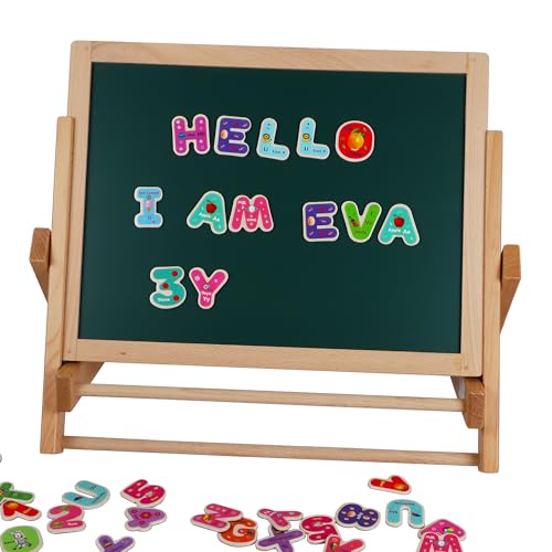 Wooden Magnetic Letters and Numbers Set - 72 Pieces ABC Magnets for Kids, Spelling Learning Toy by Toys of Wood Oxford