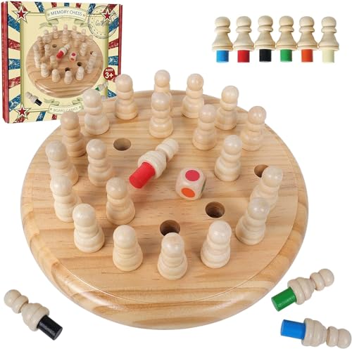 Wooden Memory Chess Game – 7.5 Inch Matching Stick Board Game for Kids Ages 3-100