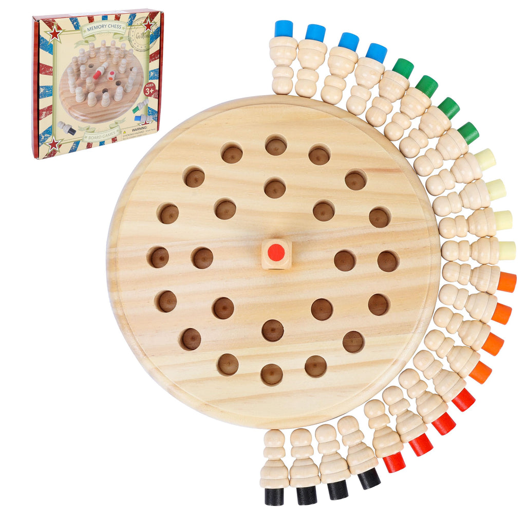 Wooden Memory Chess Game – 7.5 Inch Matching Stick Board Game for Kids Ages 3-100