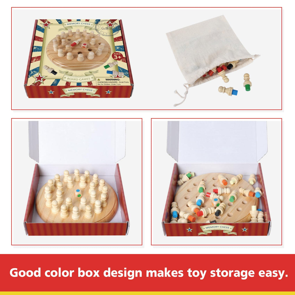 Wooden Memory Chess Game – 7.5 Inch Matching Stick Board Game for Kids Ages 3-100