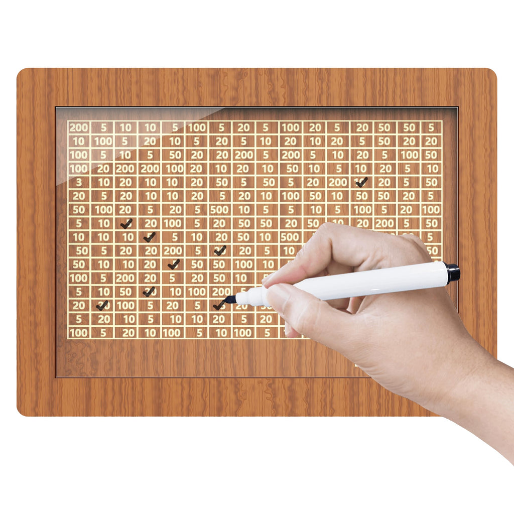 Wooden Money Saving Box with $10000 Savings Challenge – Brown Piggy Bank for Adults and Kids