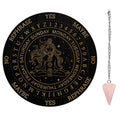 Wooden Pendulum Board Set with Rose Quartz Crystal Necklace for Divination and Altar Decor