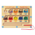 WOODENFUN Magnetic Color & Number Maze – Montessori Wooden Counting Toy for Toddlers 3-5