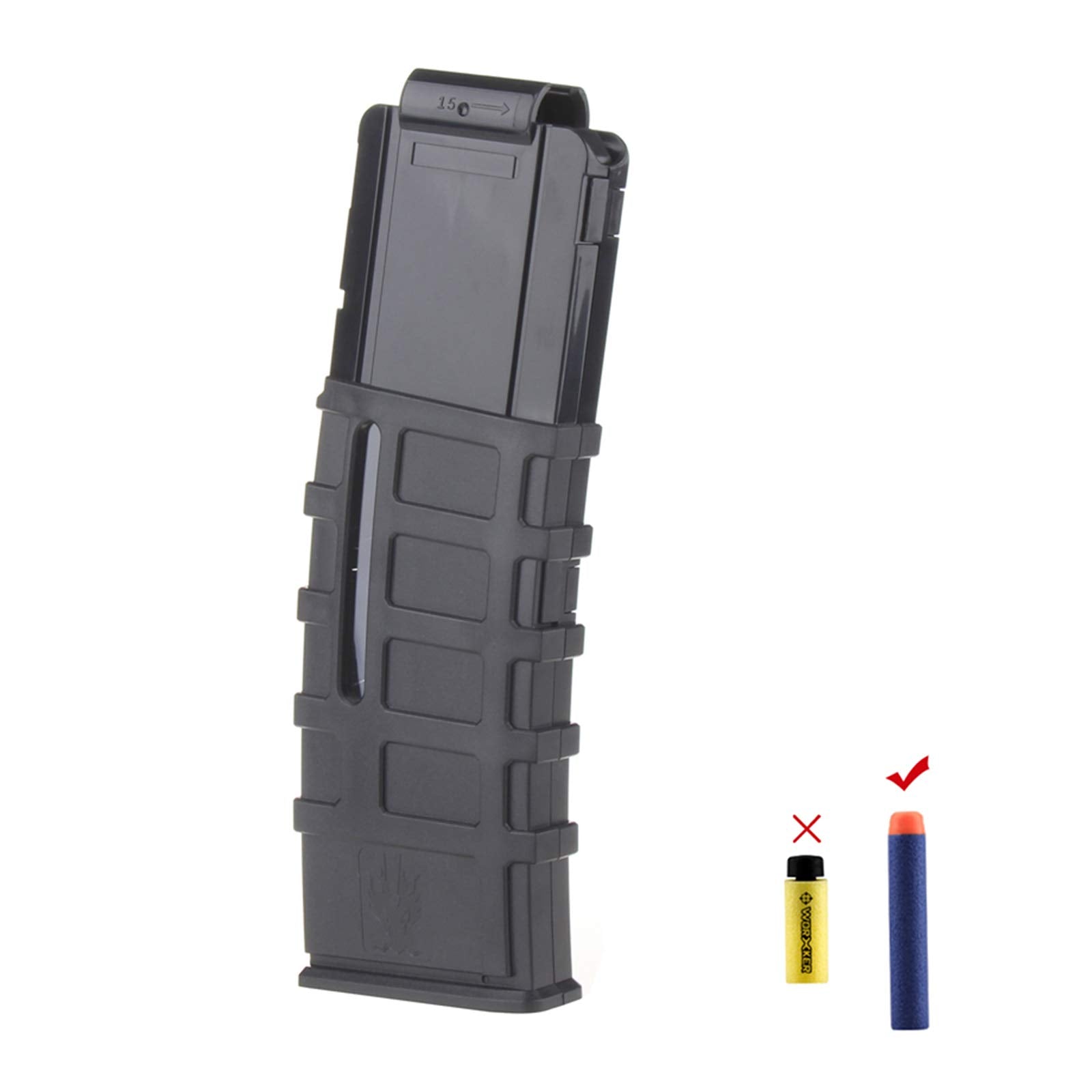 WORKER F10555 15-Dart Magazine Clip for Nerf N-Strike Elite Blasters
