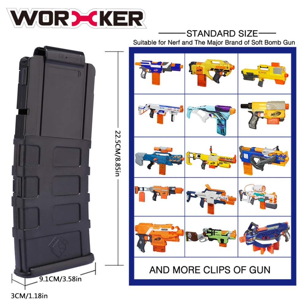 WORKER F10555 15-Dart Magazine Clip for Nerf N-Strike Elite Blasters