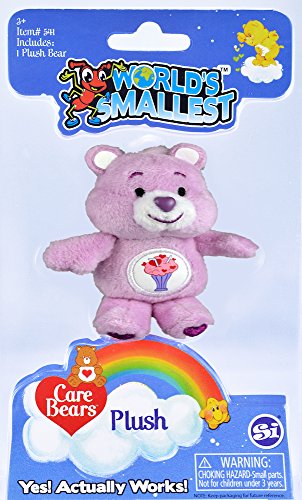 World's Smallest Care Bears Mini Plush – Random Collectible Embroidered Stuffed Toy (Styles Vary)