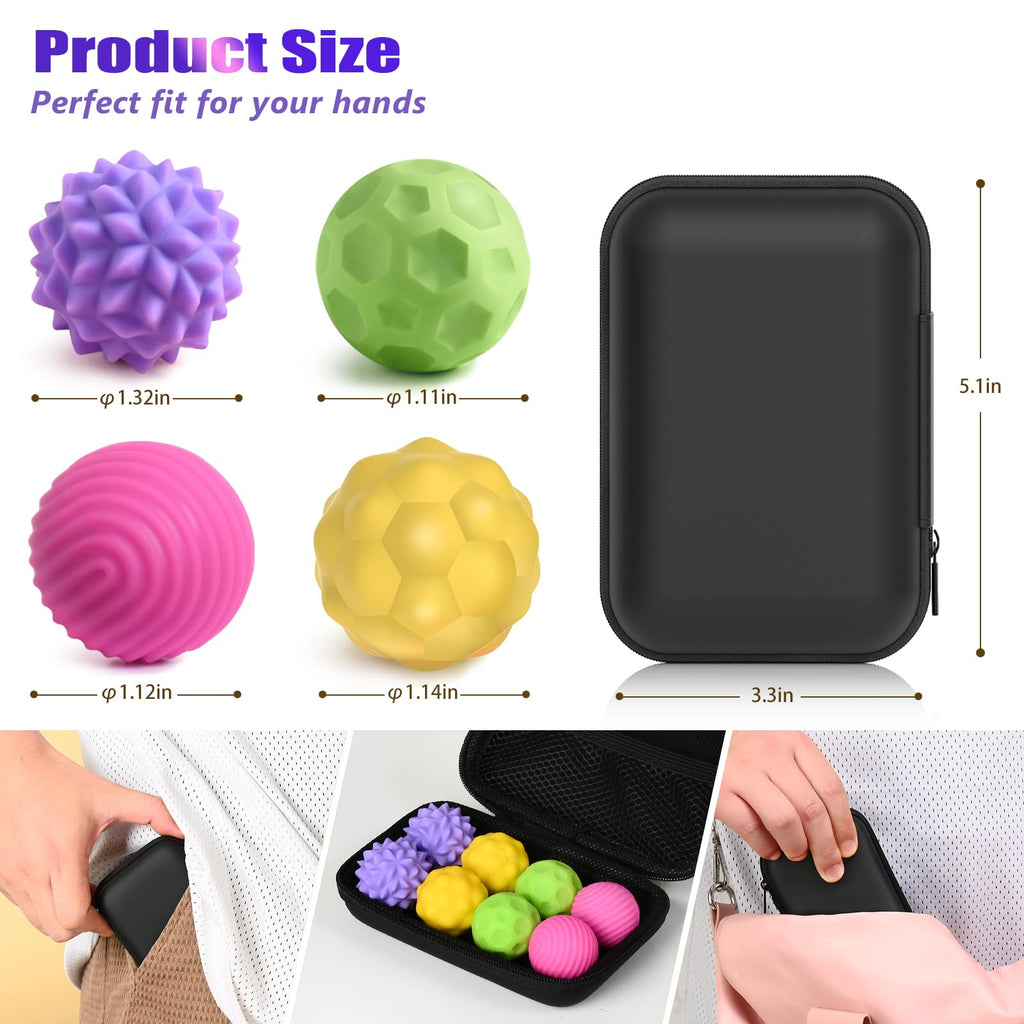 WorWoder 8-Pack Silicone Magnetic Stress Balls – Quiet Fidget Toys for Adults & Teens, Sensory Relief for Anxiety, Office Desk Toy