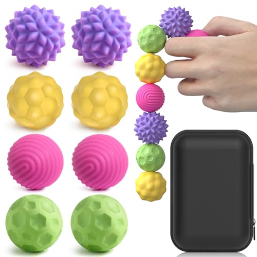 WorWoder 8-Pack Silicone Magnetic Stress Balls – Quiet Fidget Toys for Adults & Teens, Sensory Relief for Anxiety, Office Desk Toy