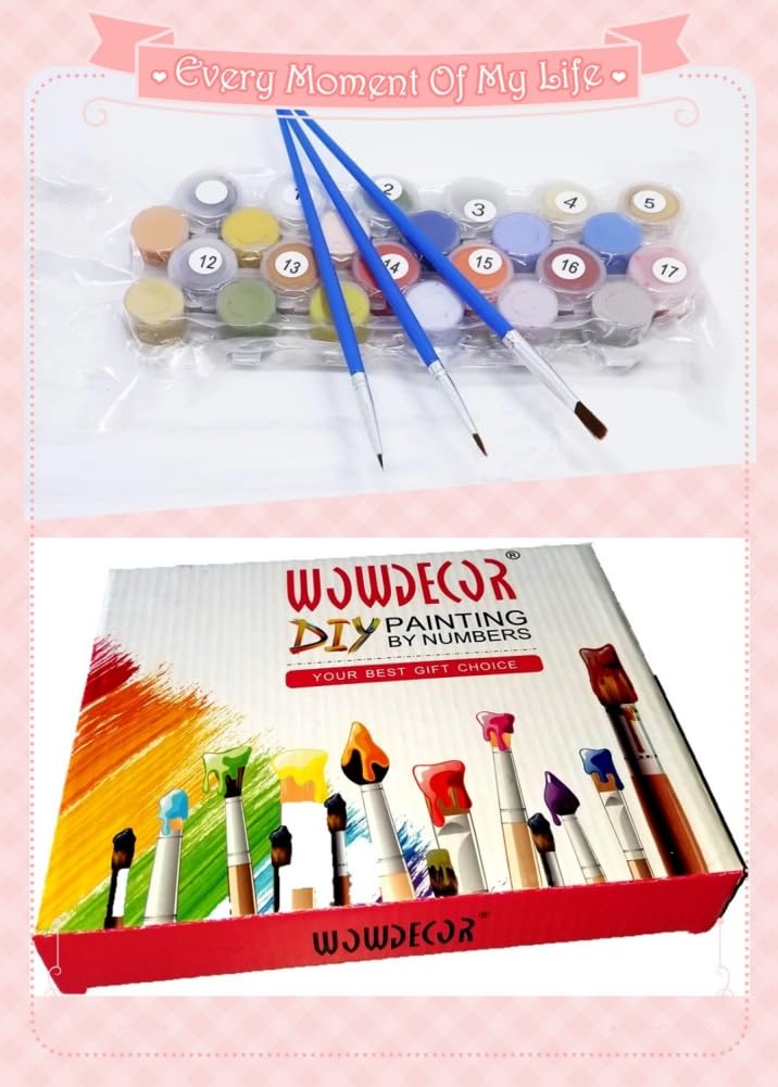 Wowdecor Paint by Numbers Kit - Starry Night Van Gogh 40x50 cm Stamped Canvas (No Frame) for Adults