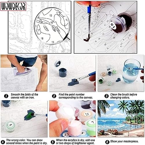Wowdecor Paint by Numbers Kit - Starry Night Van Gogh 40x50 cm Stamped Canvas (No Frame) for Adults