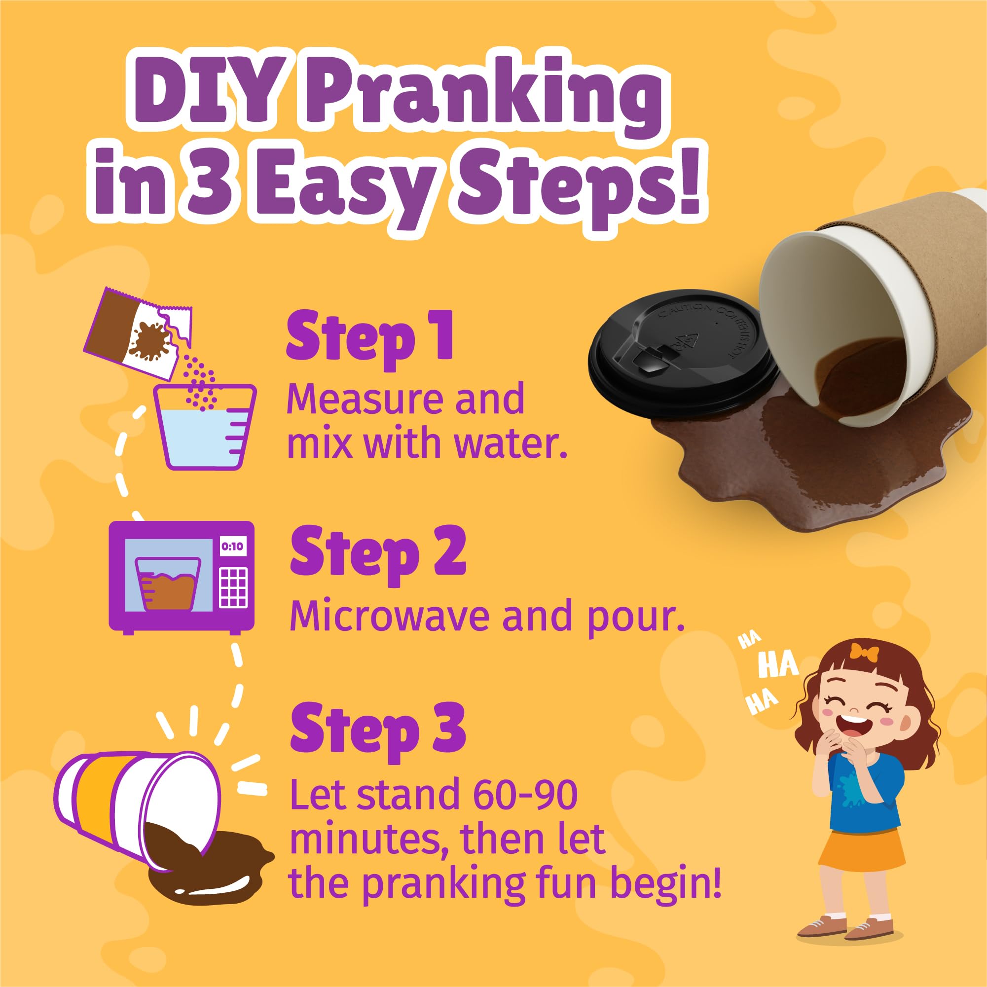 WOWMAZING WatchMePrank Coffee Cup Prank Kit – Realistic Fake Spill Gag Gift