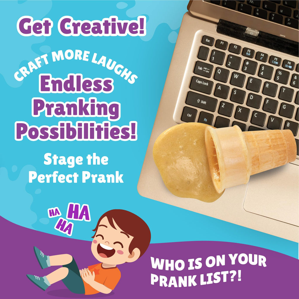 WOWMAZING WatchMePrank Ice Cream Cone & Coffee Cup Prank Kit – Realistic Spill Illusion Set for Kids & Adults
