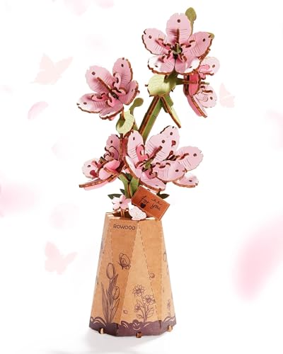 Wowood 3D Wooden Sakura Puzzle - 113-Piece Cherry Blossom Building Kit for Adults, DIY Craft, Home Decor