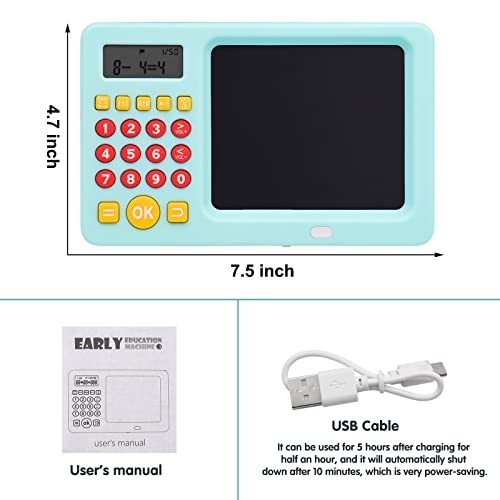 WOZADU Math Games for Kids 5-8, LCD Writing Tablet with Educational Math Learning Games, Birthday Gift for Boys Girls (Blue)