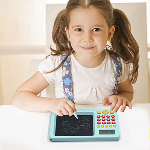 WOZADU Math Games for Kids 5-8, LCD Writing Tablet with Educational Math Learning Games, Birthday Gift for Boys Girls (Blue)