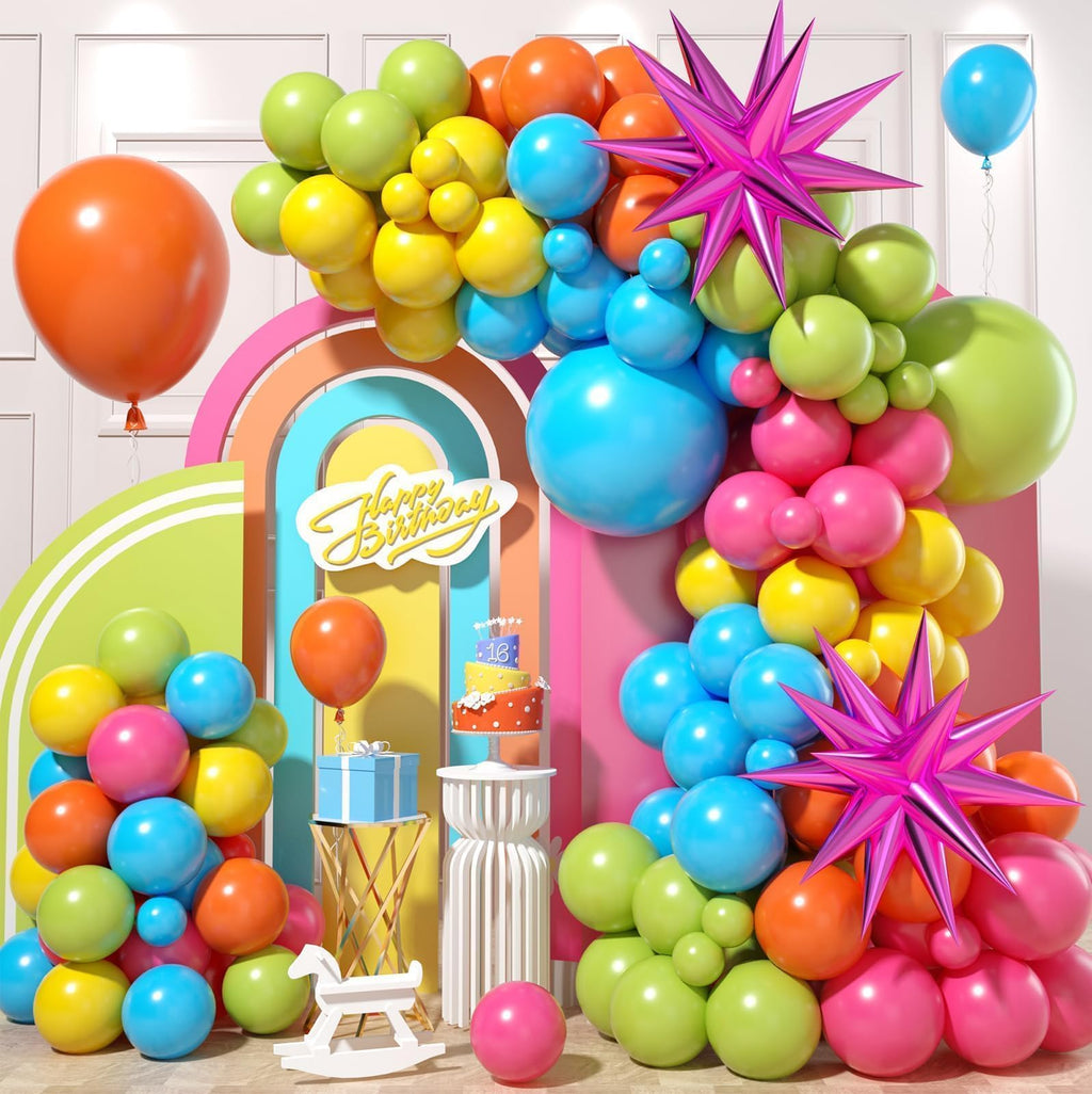 Wpensky Rainbow Balloon Arch Kit - 77 Latex and Foil Balloons for Birthday, Luau, Wedding Decor
