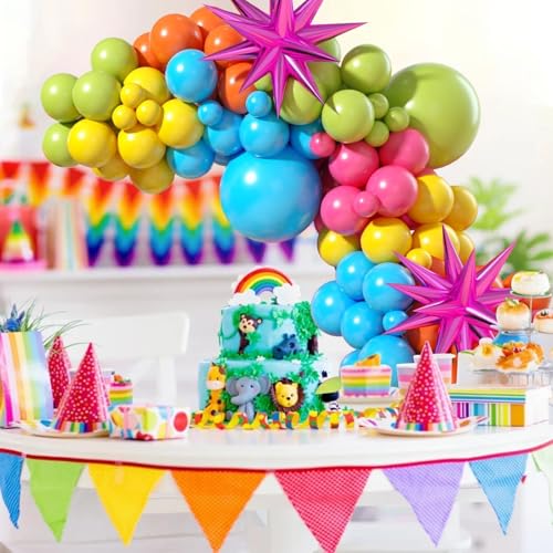 Wpensky Rainbow Balloon Arch Kit - 77 Latex and Foil Balloons for Birthday, Luau, Wedding Decor