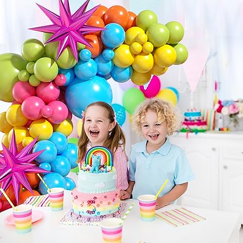 Wpensky Rainbow Balloon Arch Kit - 77 Latex and Foil Balloons for Birthday, Luau, Wedding Decor