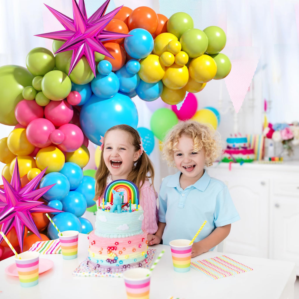 Wpensky Rainbow Balloon Arch Kit - 77 Latex and Foil Balloons for Birthday, Luau, Wedding Decor