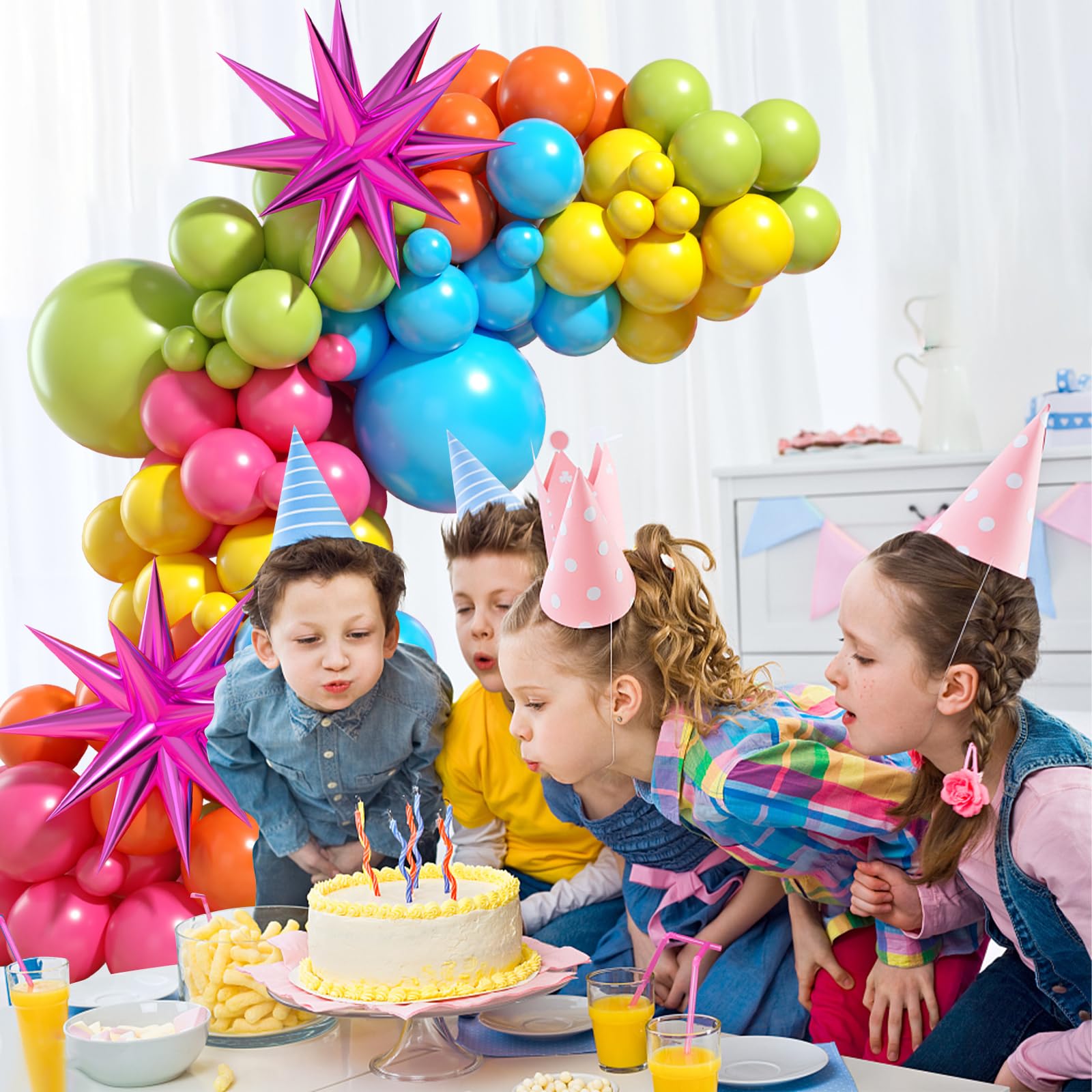 Wpensky Rainbow Balloon Arch Kit - 77 Latex and Foil Balloons for Birthday, Luau, Wedding Decor