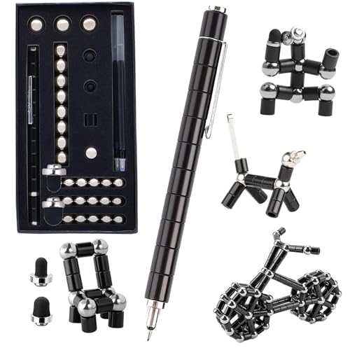 WQWQUU Magnetic Fidget Pen – Deformable Stress Relief Toy in Big Black
