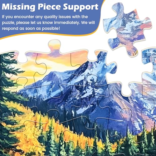 WSCXSC 2-Pack 500 Piece Jigsaw Puzzles for Adults – Flamingo Sunset & Snow Mountain Cabin Scenes with Posters