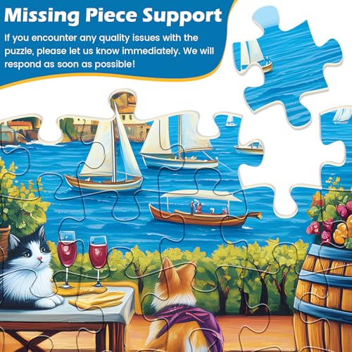 WSCXSC 300 Piece Jigsaw Puzzle Set – 2 Scenes: Winery & Beach – for Adults, Kids, Seniors – Recycled Cardboard