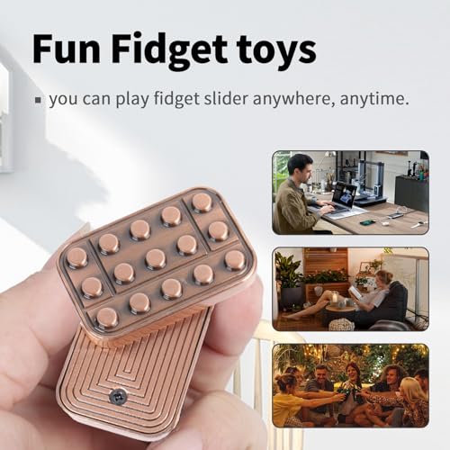 WSHWXY Metal Fidget Slider Magnetic Haptic EDC Toy for Adults - Satisfying Clicks and Grip