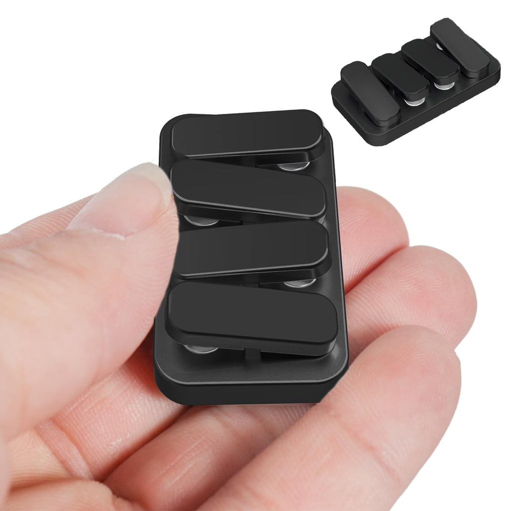 WSHWXY Metal Fidget Slider Matte Black - EDC Magnetic Clicker for Adults