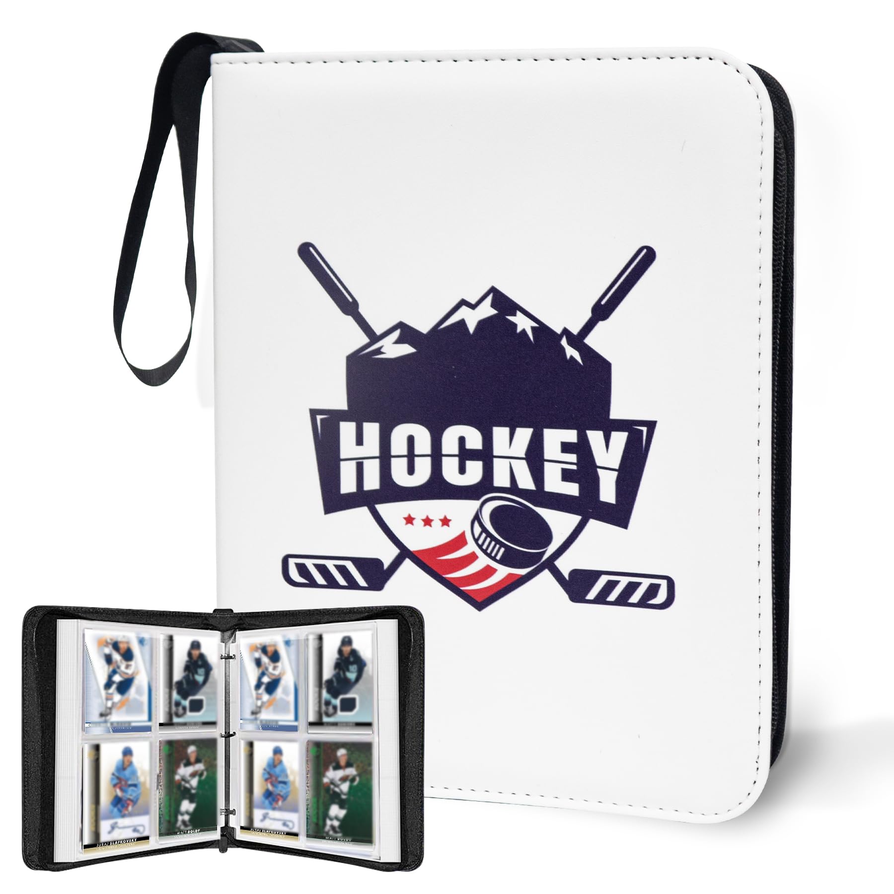WTVIDAS 400-Pocket Hockey Card Binder – Waterproof PU Storage for Trading Cards