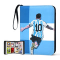 WTVIDAS 400-Pocket Soccer Card Binder – Waterproof PU, 50 Removable Sheets, Zipper & Wrist Strap