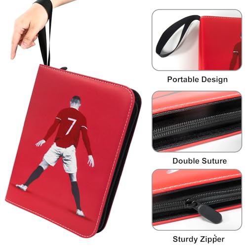 WTVIDAS Soccer Card Binder – 400 Pockets Waterproof PU Storage Book for Trading Cards
