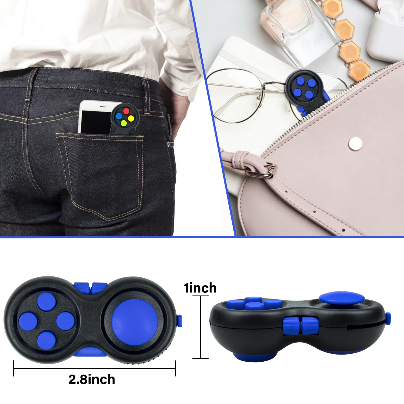 WTYCD Fidget Toy Controller - 8 Fidget Functions with Lanyard for Stress Relief and Focus