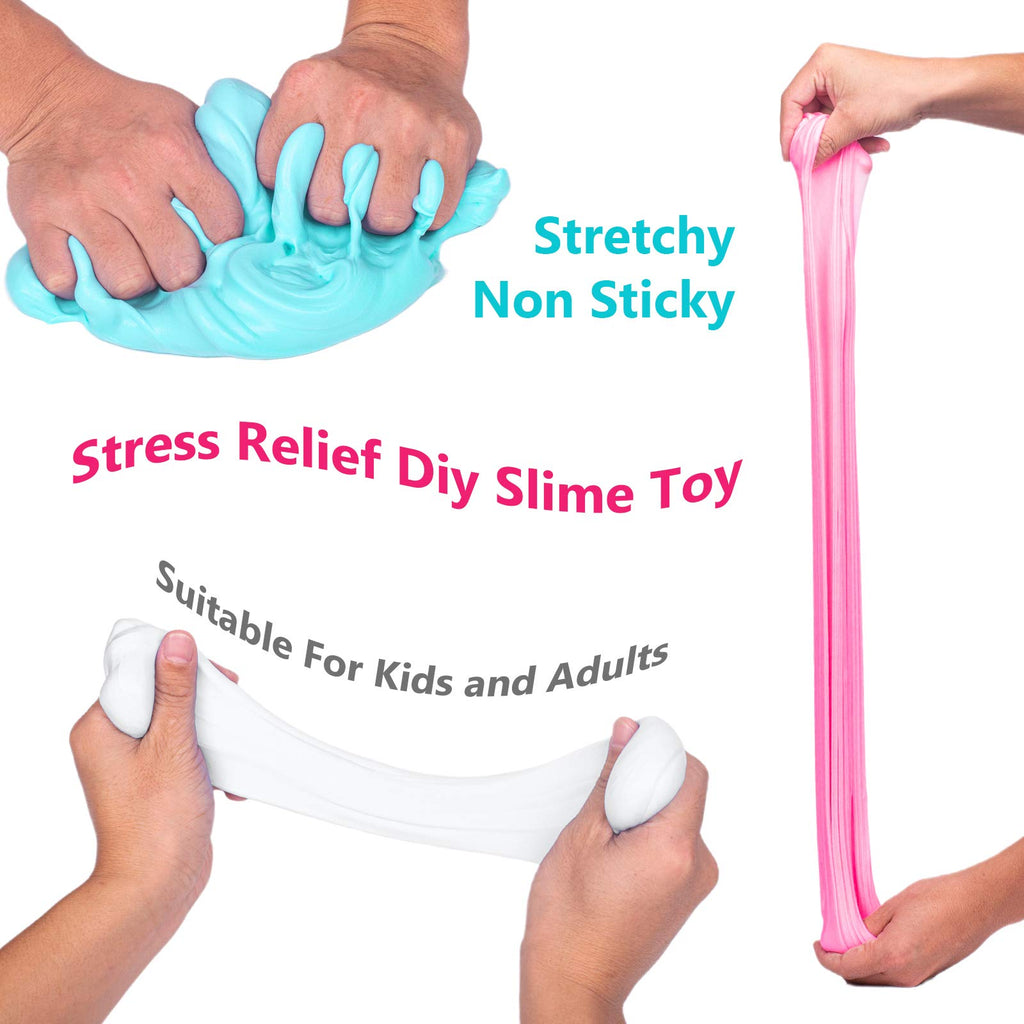 WUHUANIU Scented Slime Kit 3 Pack Butter Slime - Pink Watermelon, White Ice Cream, Sea Blue Coffee - Super Soft Non Sticky DIY Surprise Slime (3x100ml)