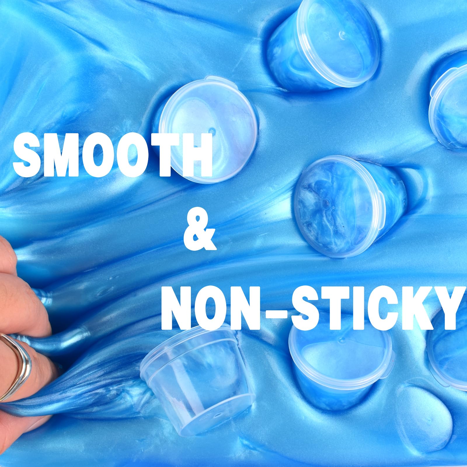 WUJYLY Galaxy Slime 24 Pack – Blue Non-Sticky Slime for Kids Party Favors, Classroom Rewards & Stocking Stuffers