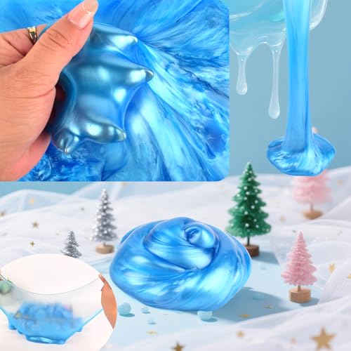 WUJYLY Galaxy Slime 24 Pack – Blue Non-Sticky Slime for Kids Party Favors, Classroom Rewards & Stocking Stuffers