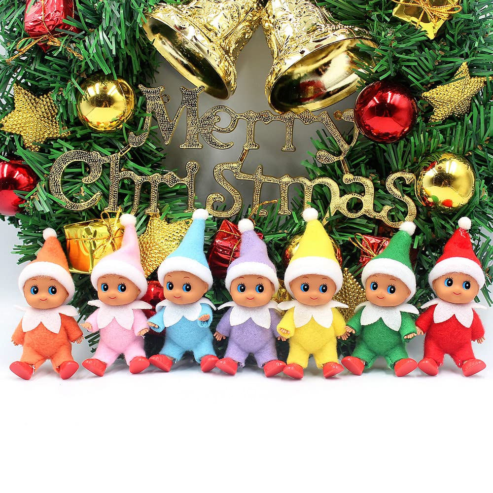 WULEEUPER Dark Skin Baby Elf Doll - Pink, 11cm, Removable Clothes & Shoes, for Elf Family or Dollhouse
