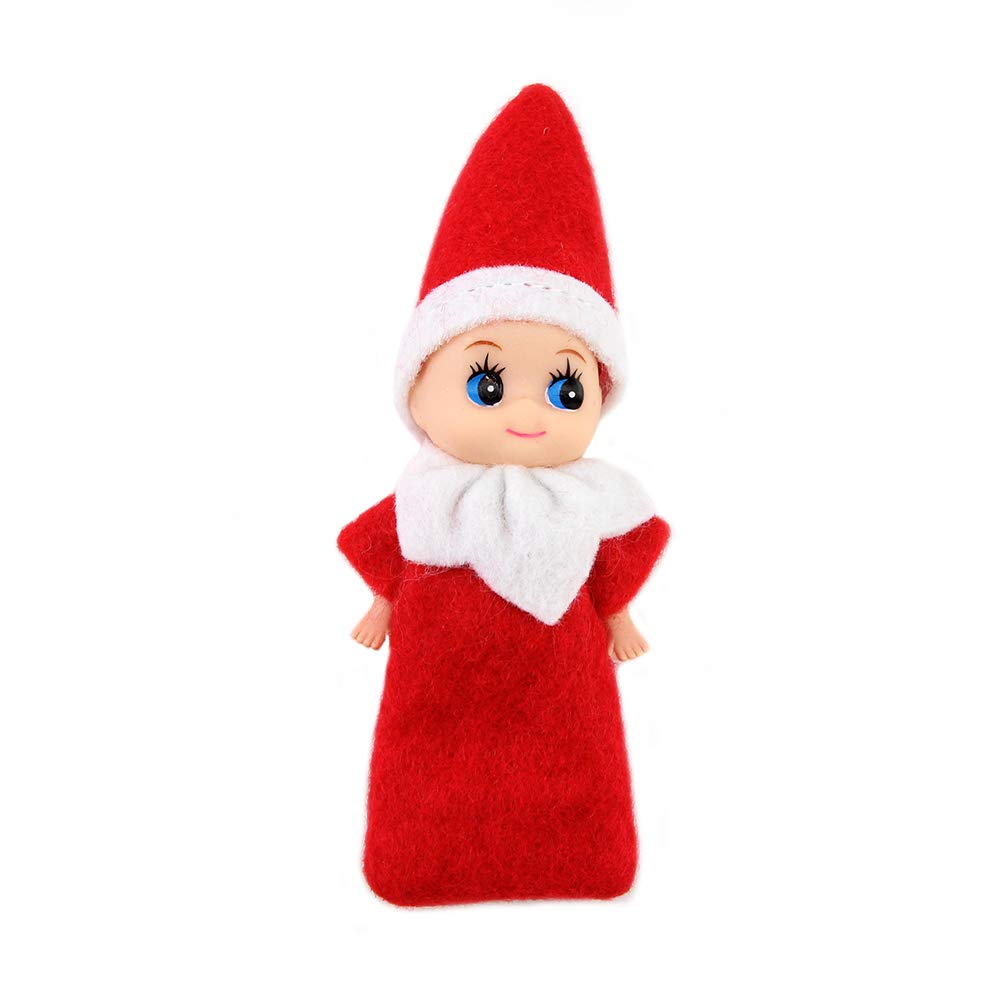 WULEEUPER Tiny Baby Elf Doll (Red Boy) - Mini Christmas Elf Decoration