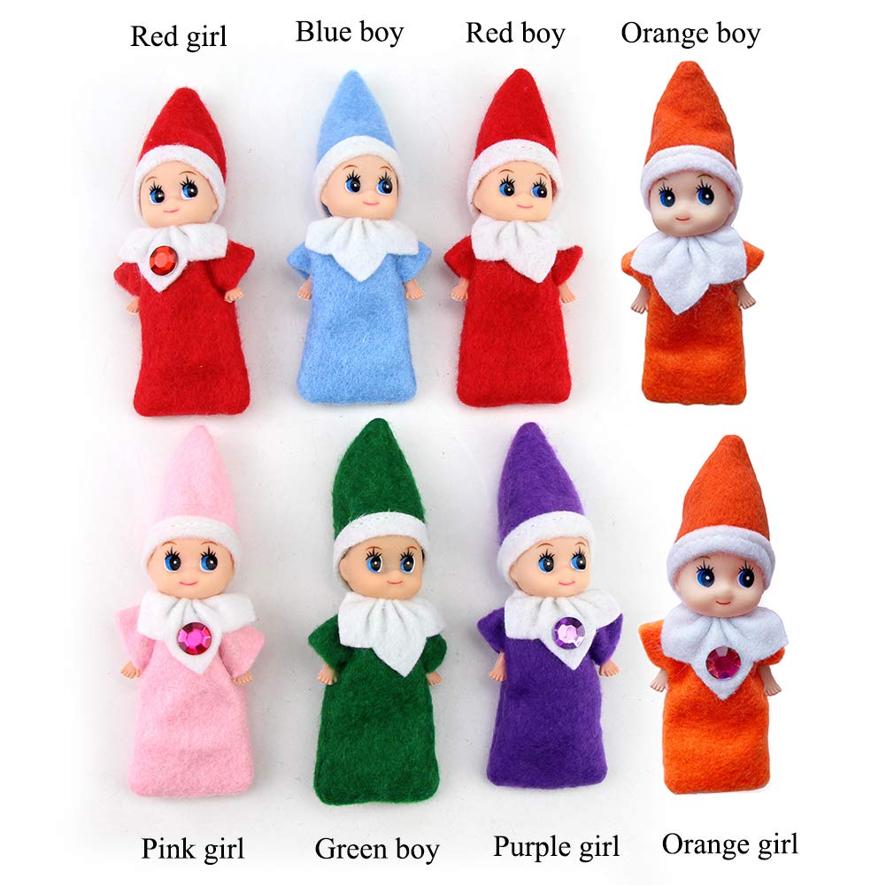 WULEEUPER Tiny Baby Elf Doll (Red Boy) - Mini Christmas Elf Decoration