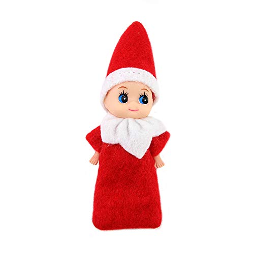 WULEEUPER Tiny Baby Elf Doll (Red Boy) - Mini Christmas Elf Decoration
