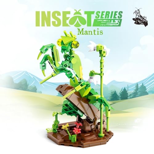 WULOBOOI 169-Piece Chinese Mantis Building Set with Glowing Eyes – Insect Model Kit for Adults and Teens