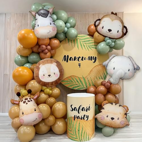 Wuokkig 6-Pack Large Jungle Safari Animal Foil Balloons for Party Decor