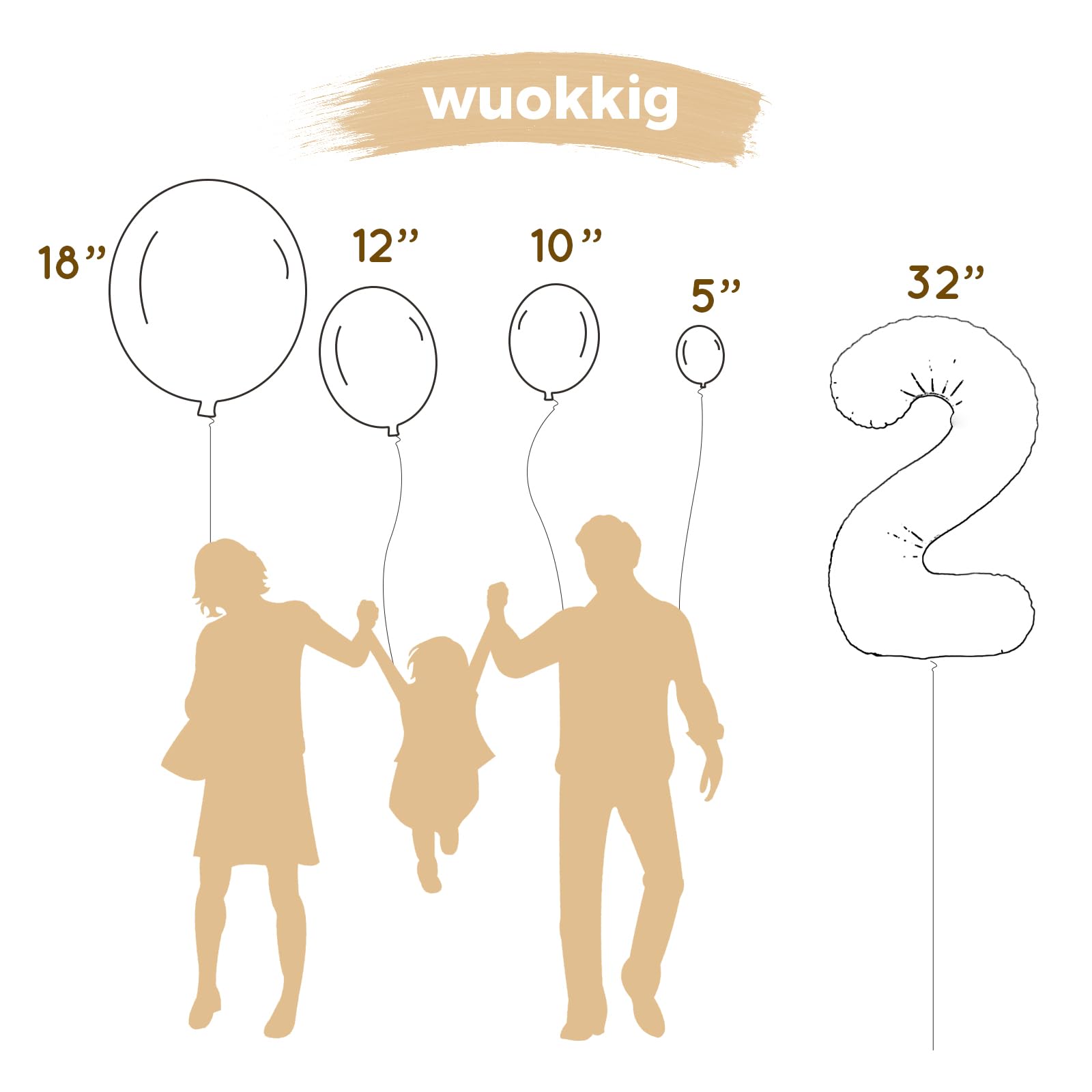 Wuokkig Cream Safari Balloon Garland Kit for 2nd Birthday – 55-Piece Jungle Animal Decor Set with Number 2 Foil Balloon