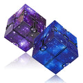 WUQID Infinitycube Fidget Toy, Blue & Purple Galaxy – Pocket-Sized Noiseless Polyhedron for Focus and Stress Relief