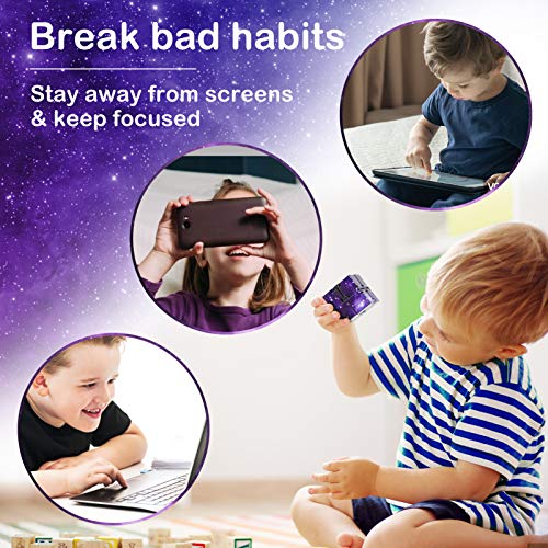 WUQID Infinitycube Fidget Toy, Blue & Purple Galaxy – Pocket-Sized Noiseless Polyhedron for Focus and Stress Relief