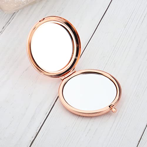 WUSUANED Funny Mahjong Makeup Mirror – Double-Sided Stainless Steel Mirror with Engraved Message, Gift for Mahjong Lovers
