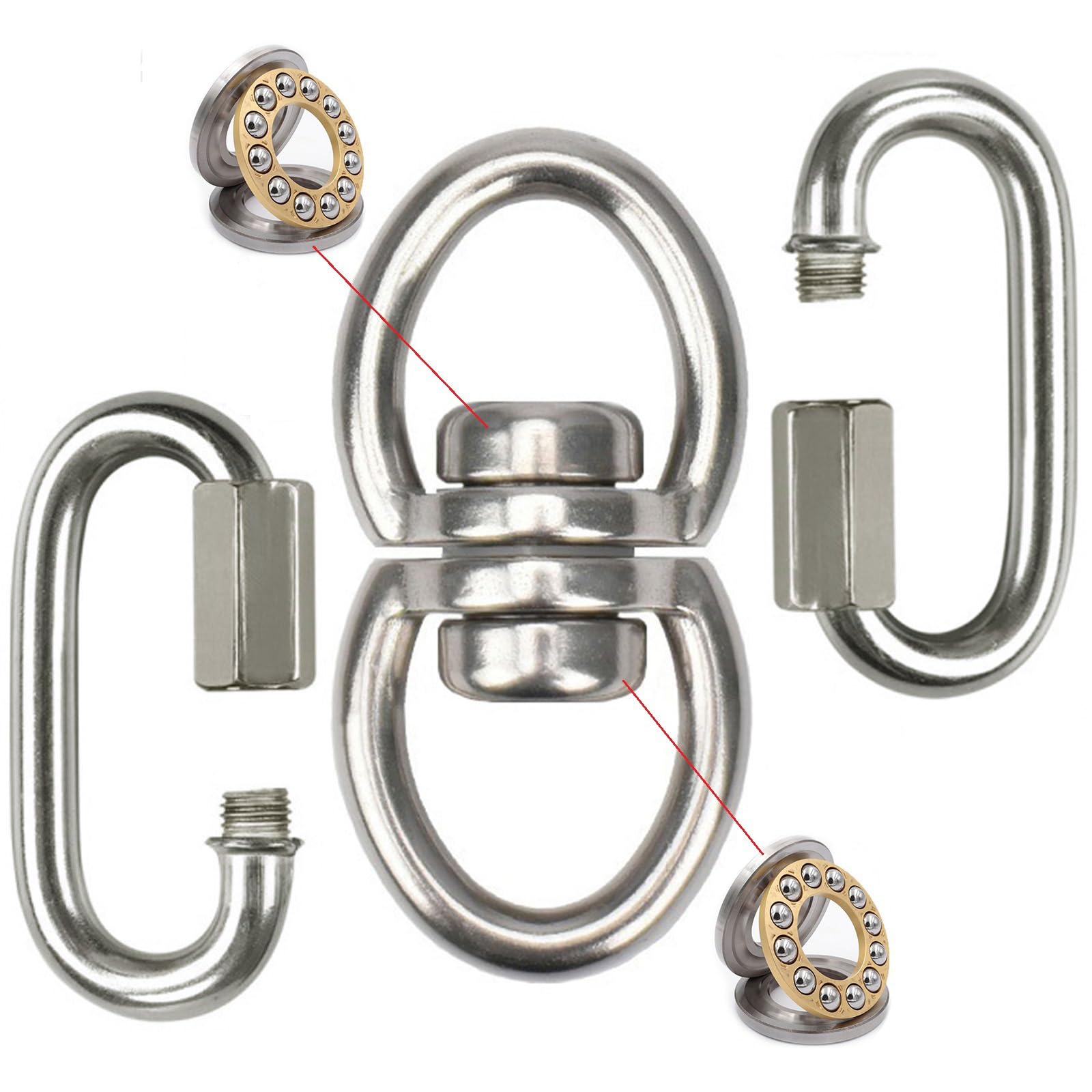 WWFFEN 360° Swivel Hanger – Heavy Duty 1500LB Capacity for Tree Swings, Hammocks, and Climbing Ropes